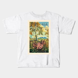 Victoria Australia Vintage Poster 1944 Kids T-Shirt